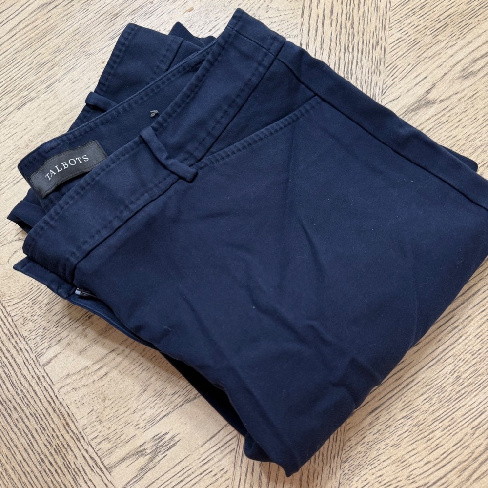 Talbots Women's Size 10P Navy Blue Hampshire Ankle‎ Pants Petite